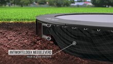 Worteldoek Akrobat Trampoline Primus Flat To The Ground 305 cm met veiligheidsnet Zwart