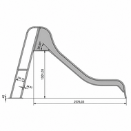 Glijbaan Gegalvaniseerd/RVS Platformhoogte 100 cm met trap