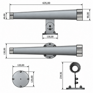 Telescoop Openbaar RVS 90mm - afmetingen