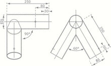 afmetingen hoekverbinding 100 x80 mm