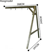 Aanbouwschommel met 4 haken laag of hoog