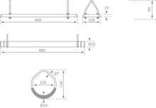 Schommelzitje met trapeze en ringen set Tekening