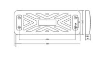 Technische tekening Los Schommelzitje Rubber Premium Zwart Extra Breed