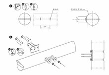Kabelhouder voor kabelbaan vierkanthout montage handleiding bevestiging