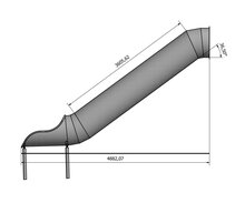 RVS Buis Glijbaan tot Platformhoogte 250 cm