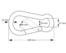 afmetingen karabijnhaak 200cm Verzinkt