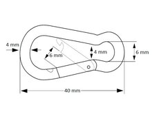 Afmetingen Karabijnhaak 4x40mm 