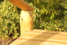 Talud/platform 100cm met glijbaan gemaakt van RVS en Robinia hout.