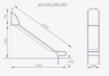 Technische tekening RVS glijbaan