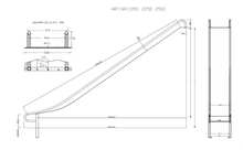 Technische tekening Rvs glijbaan  225 t/m 250 cm 