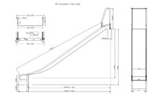 Technische tekening rvs glijbaan breed 