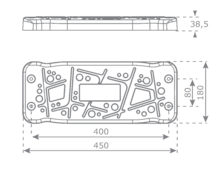 afmeting schommelzitje Rubber Curve Zwart met RVS Kettingen